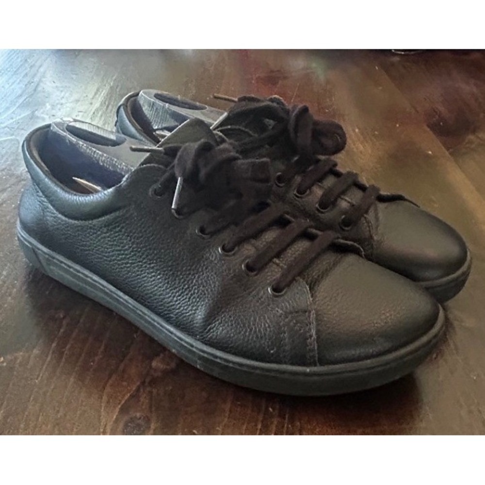 Birkenstock Bend Low Sneakers Mens 41 Black Leather Lace Up Shoes Comfort Casual